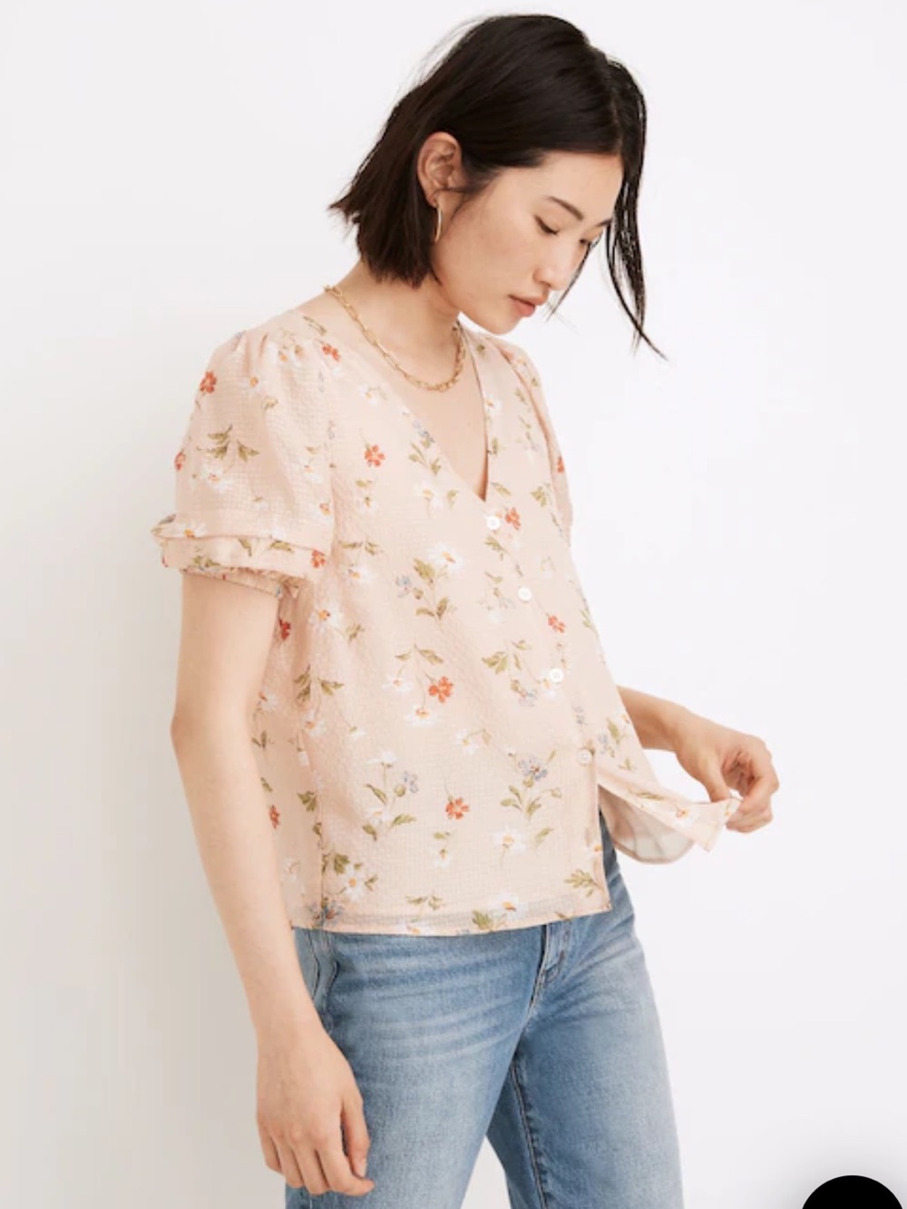 Madewell
Silk Pembroke Top in Seaside Floral Blouse Sz L - Picture 2 of 13